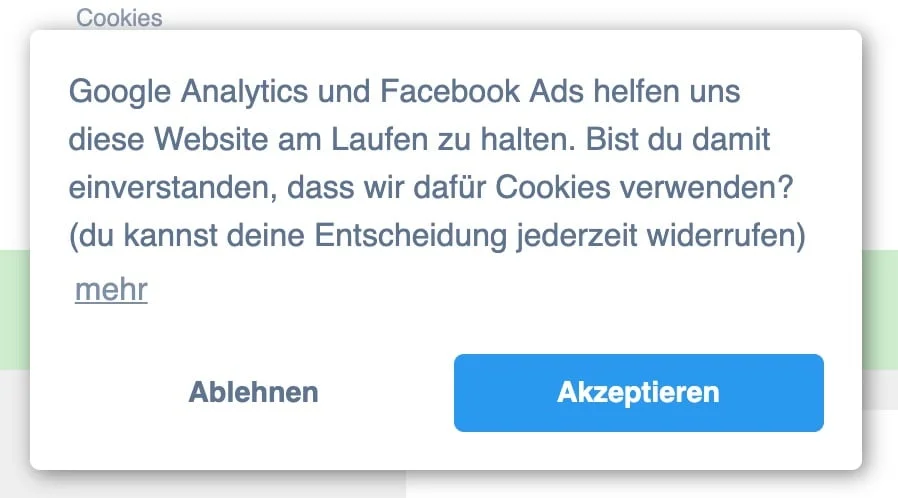 Beispiel für ein Cookie-Opt-Out