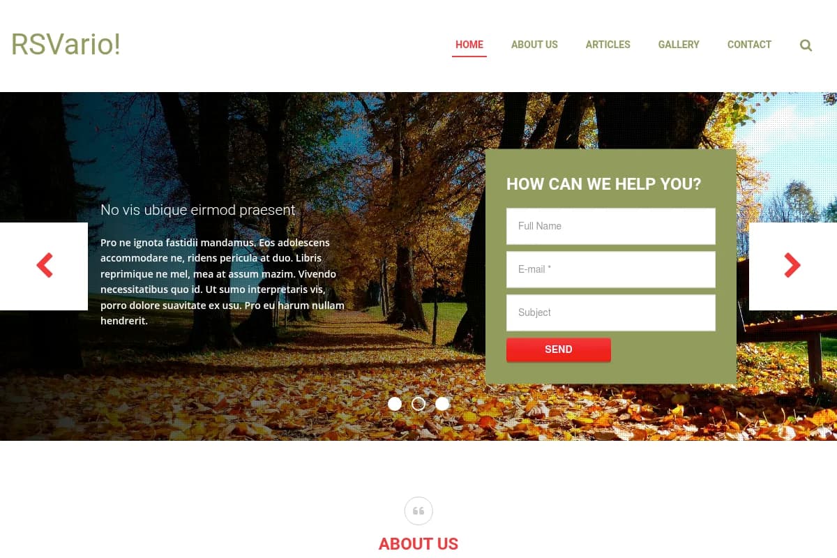 RSVario! Template mit RSPageBuilder und One-Page-Website-Funktionalität