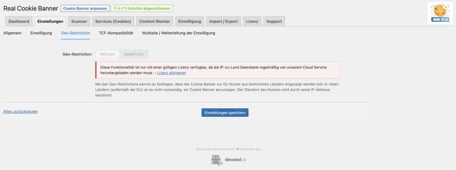 Real Cookie Banner Geo