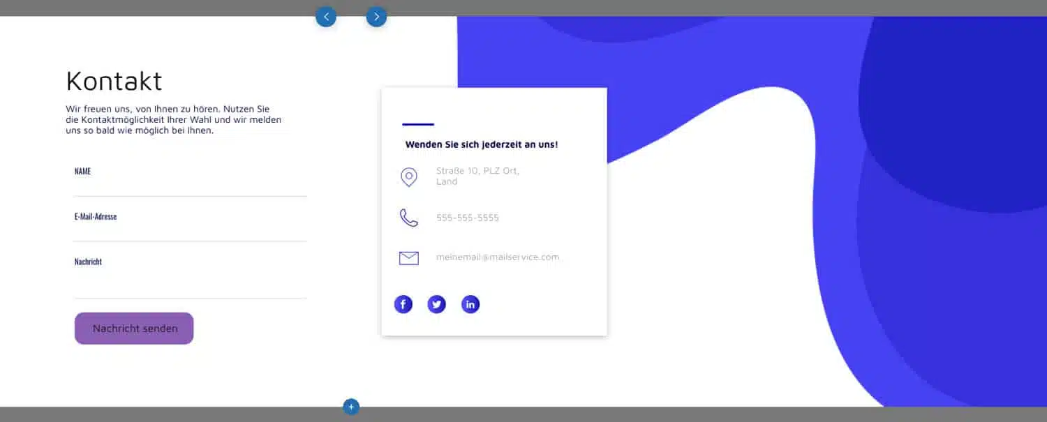 Die Kontaktformulare des webgo Homepage Baukastens glänzen durch wirklich tolles Design