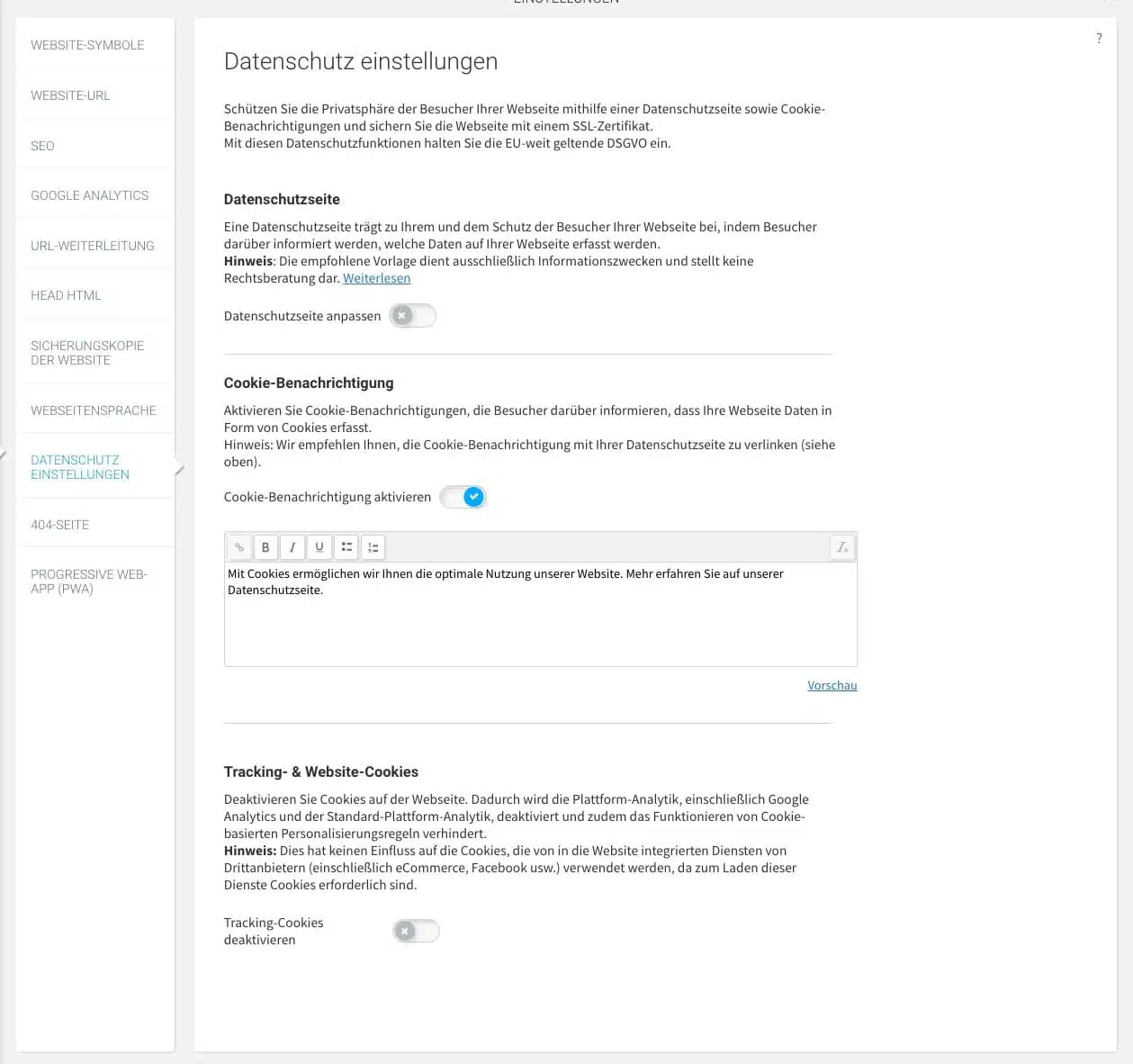 Der webgo Homepage-Baukasten erfüllt die meisten Anforderungen, die ich an den Datenschutz stelle