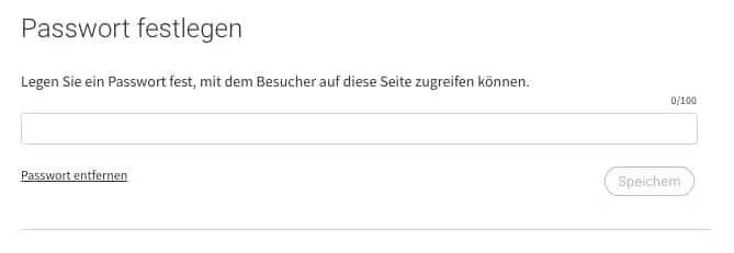 Du kannst im Baukasten jede Seite mit einem Passwort versehen