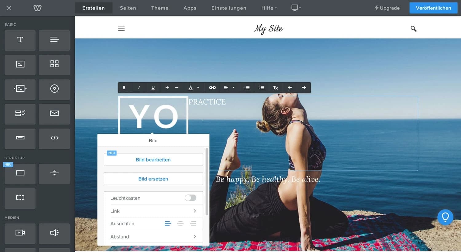 Der Weebly Drag-and-drop-Builder macht es dir besonders einfach, Websiten zu erstellen