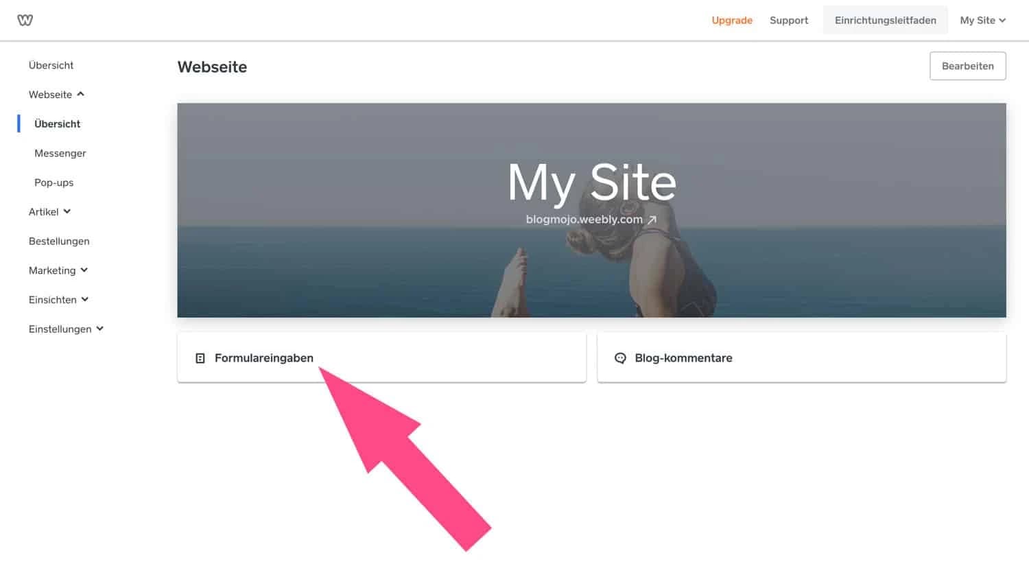 Alle Zusendungen über deine Formulare werden direkt im Dashboard angezeigt