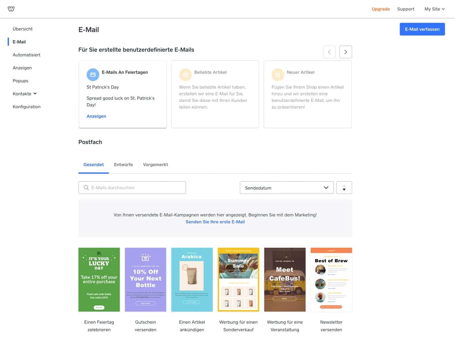 Weebly bietet eine umfassende Newsletter-Funktion, die jedoch nicht perfekt für Deutschland umgesetzt ist