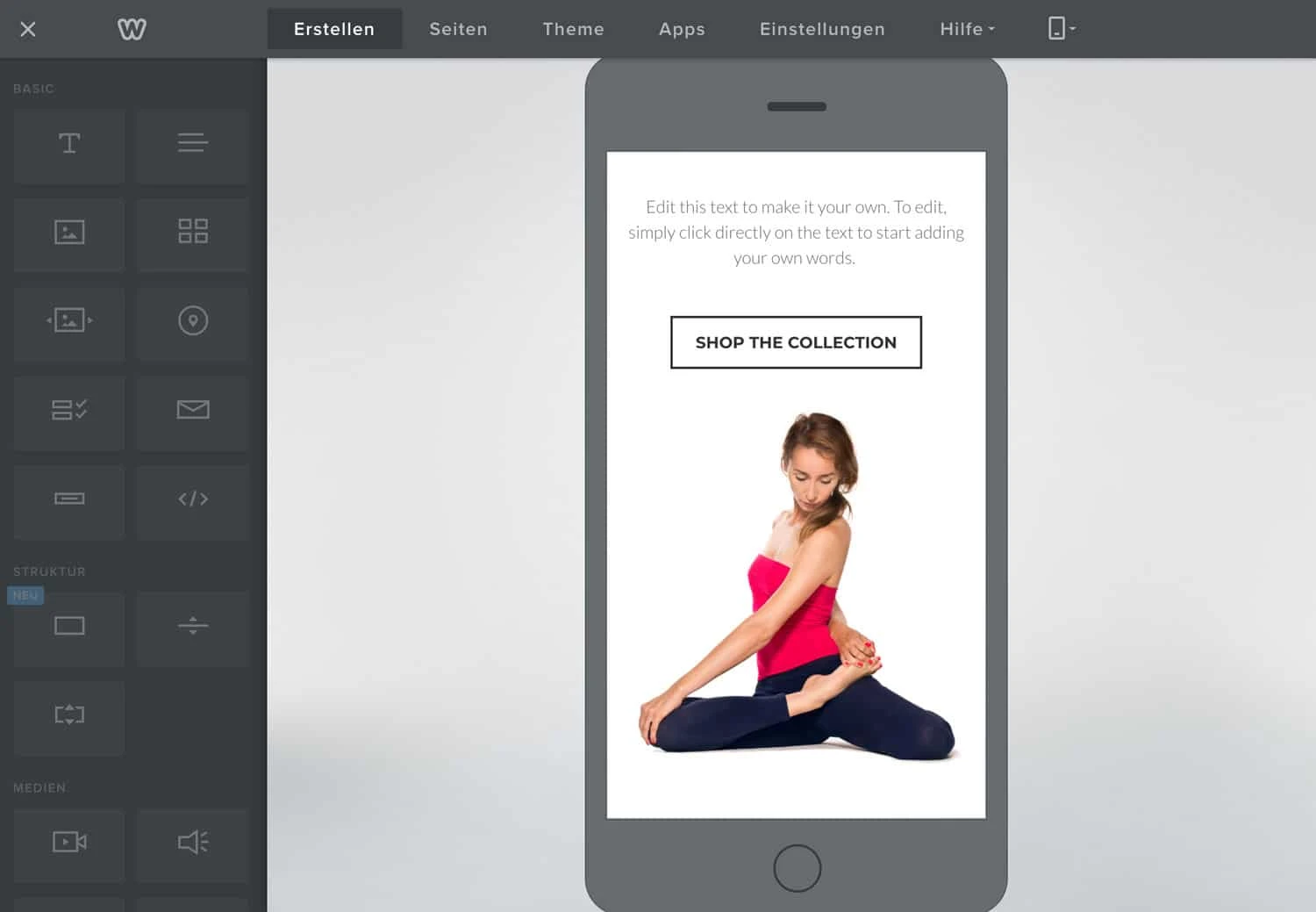Alle Templates von Weebly sind perfekt an mobile Geräte angepasst