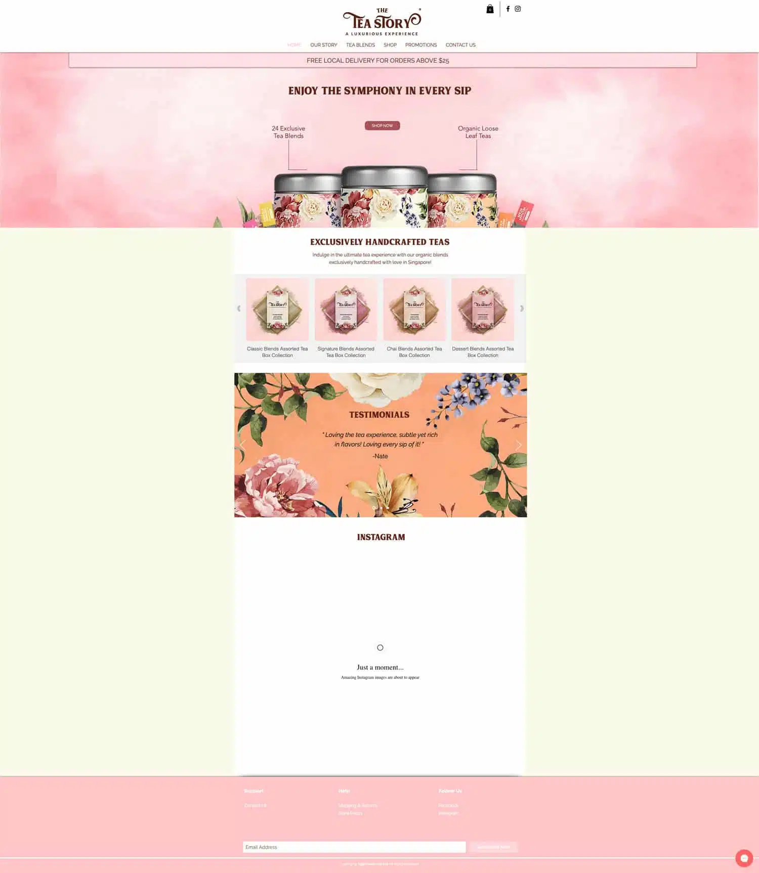 Wix Beispiel Tea Story