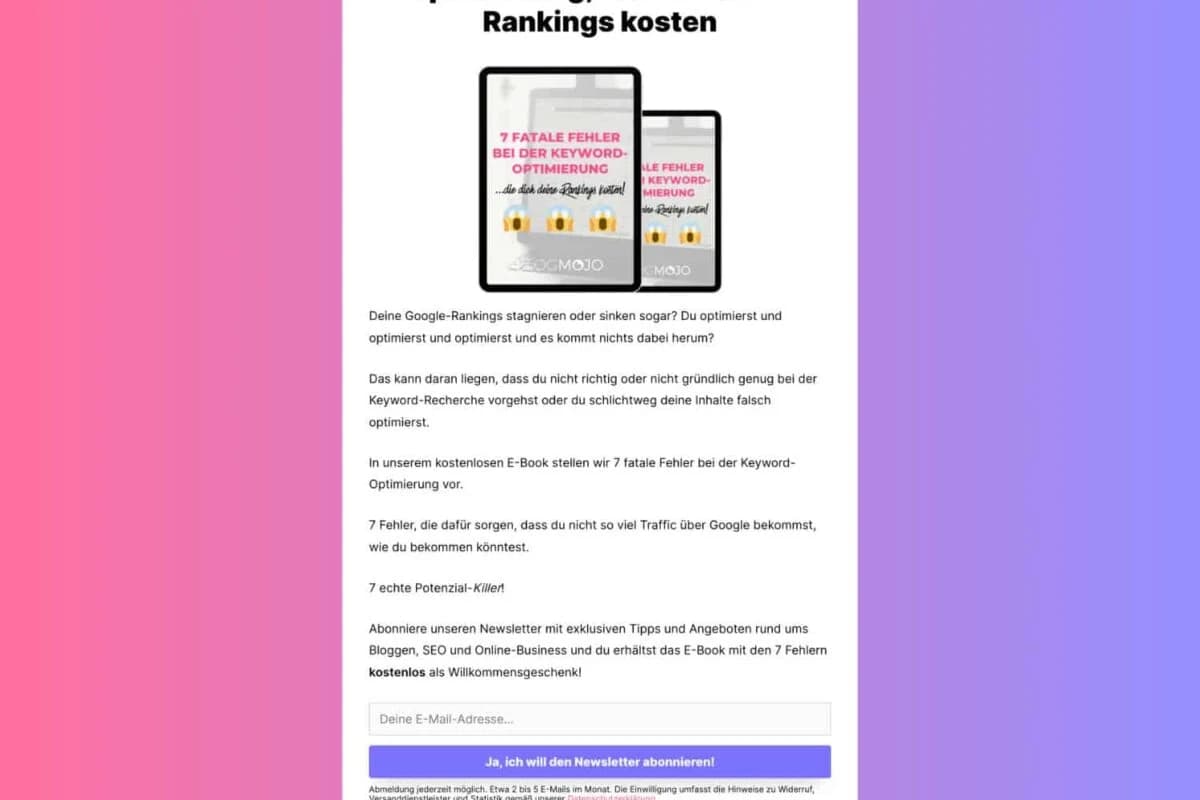 Landingpage Beispiel