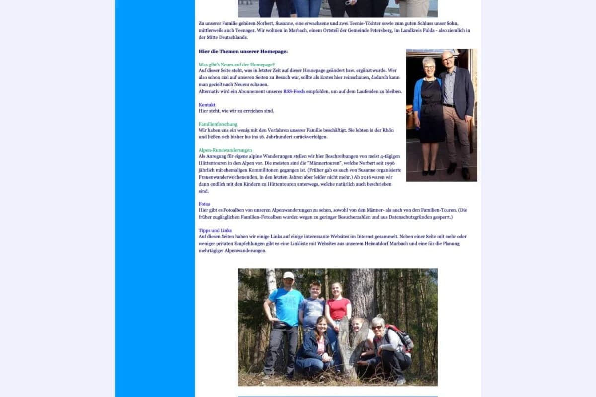 Beispiel private Website