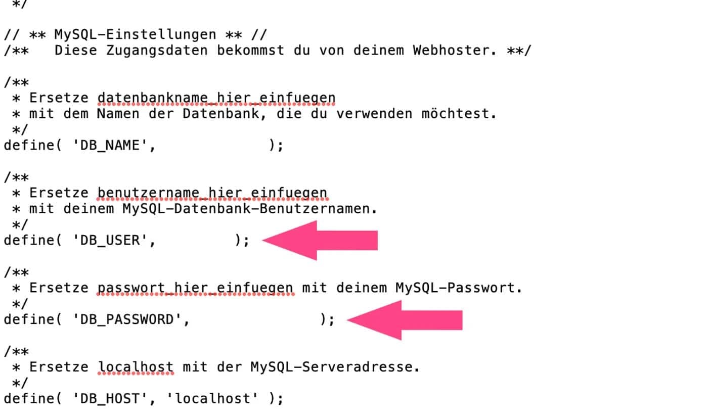 Das Passwort deiner Datenbank ist in der wp-config.php
