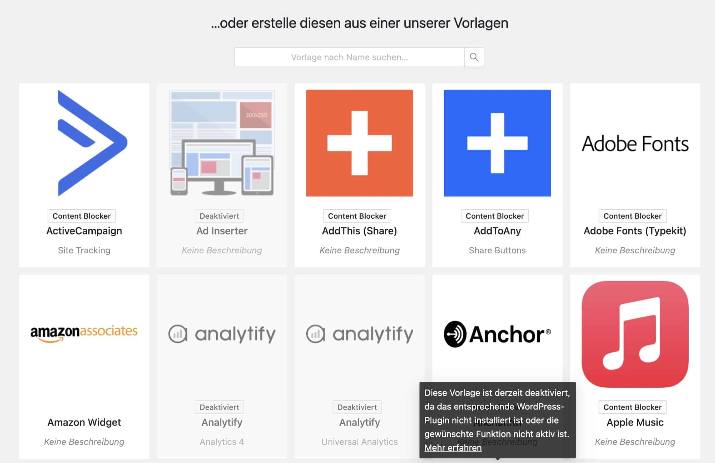 Real Cookie Banner bietet 150+ Service-Vorlagen