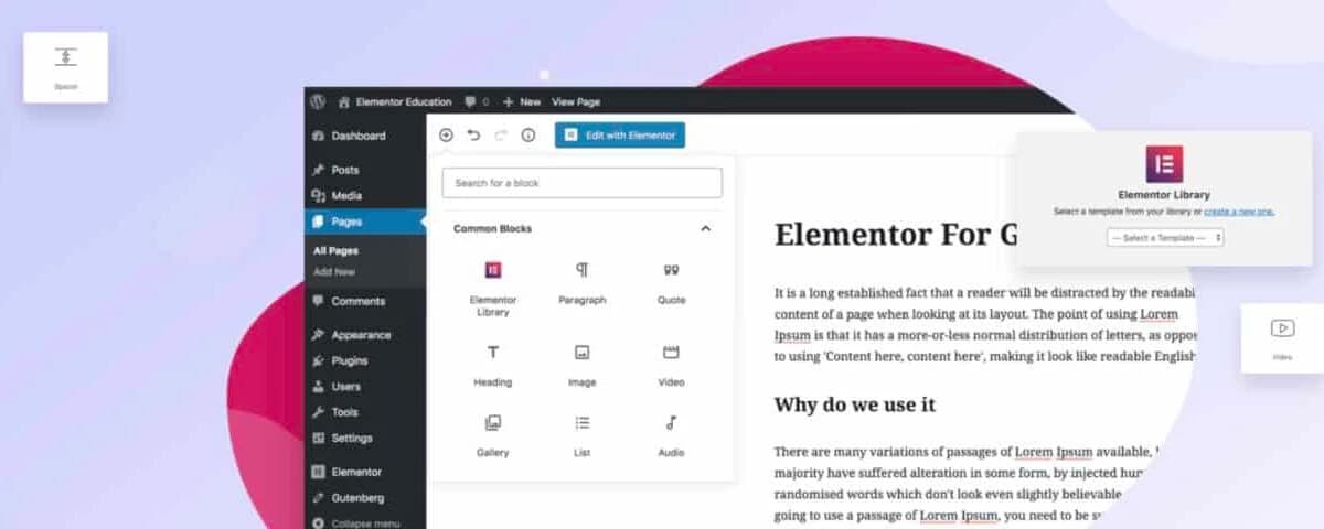 Elementor Blocks for Gutenberg