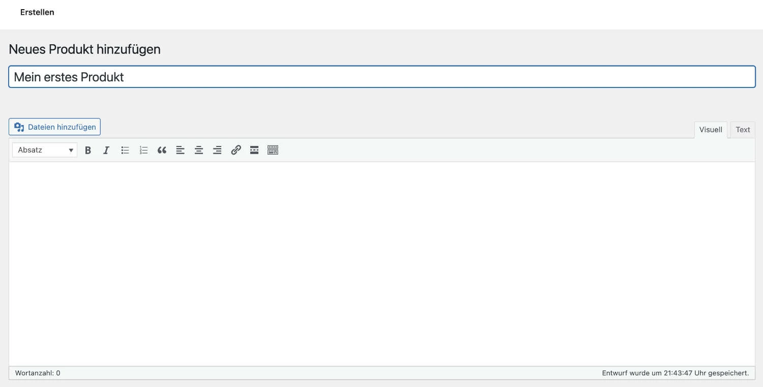 WooCommerce Beschreibung und Titel