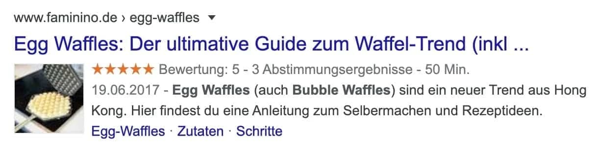 Rich Snippet Rezept dank WP Recipe Maker