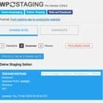 Die Übersicht von WP Staging Pro nach erfolgreichem Staging