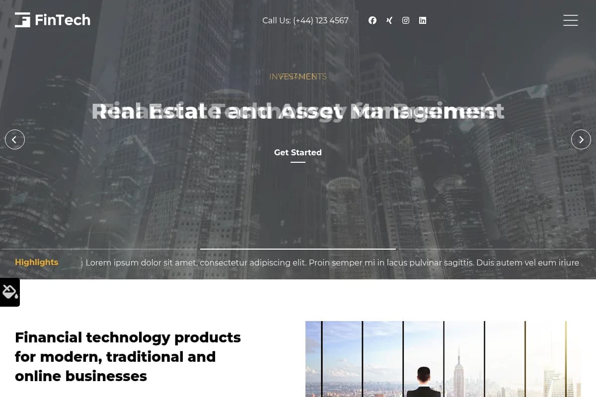 Fintech Joomla Template Screenshot