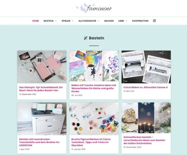Homepage von Faminino