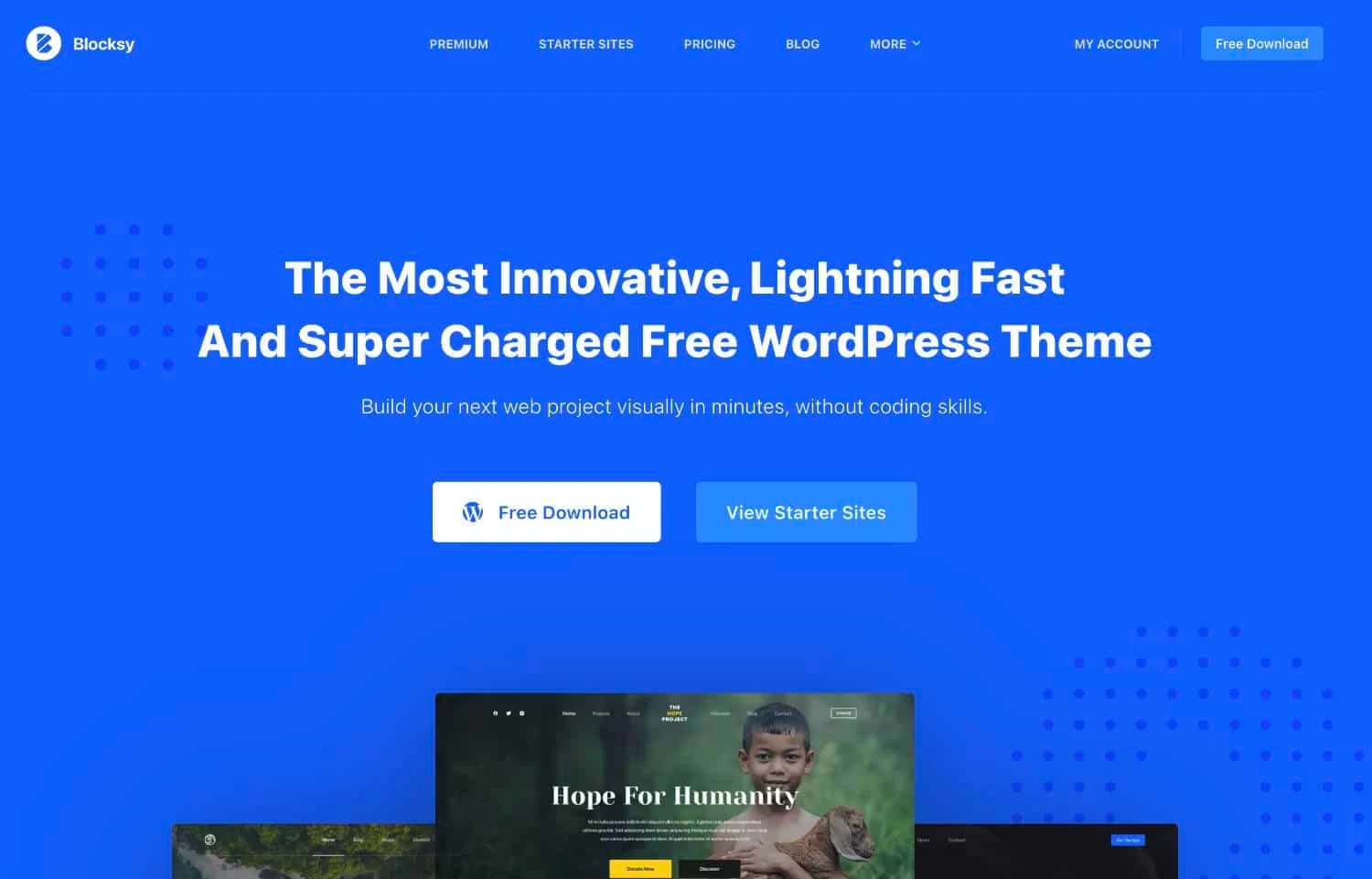 Blocksy Theme in der Vorschau