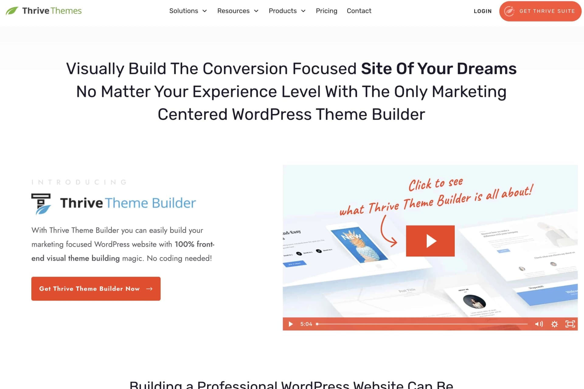 Thrive Theme Builder Oberfläche