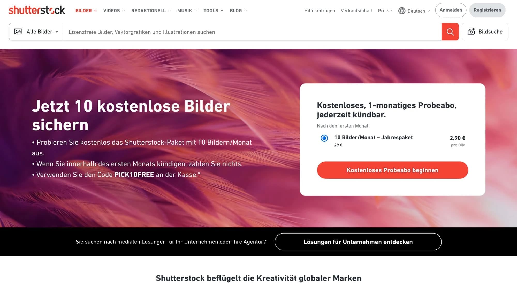 Shutterstock ist eine tolle Premium-Bilddatenbank