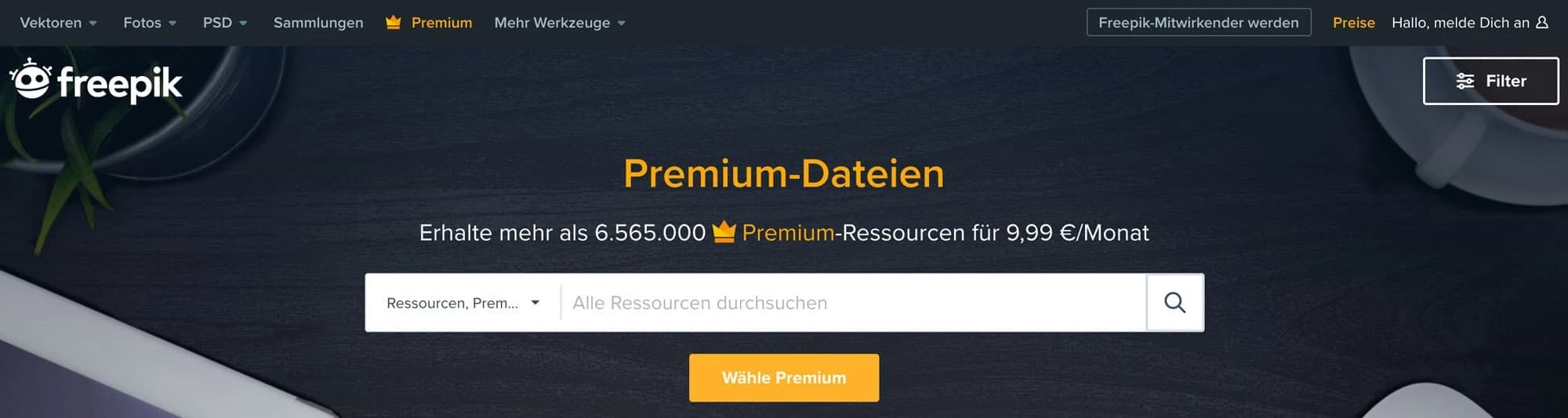 Freepik Premium erweitert den Funktionsumfang erheblich