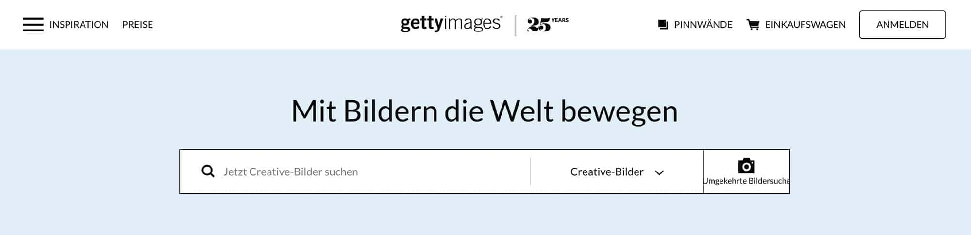 Getty Images ist eine Bilddatenbank für Profis
