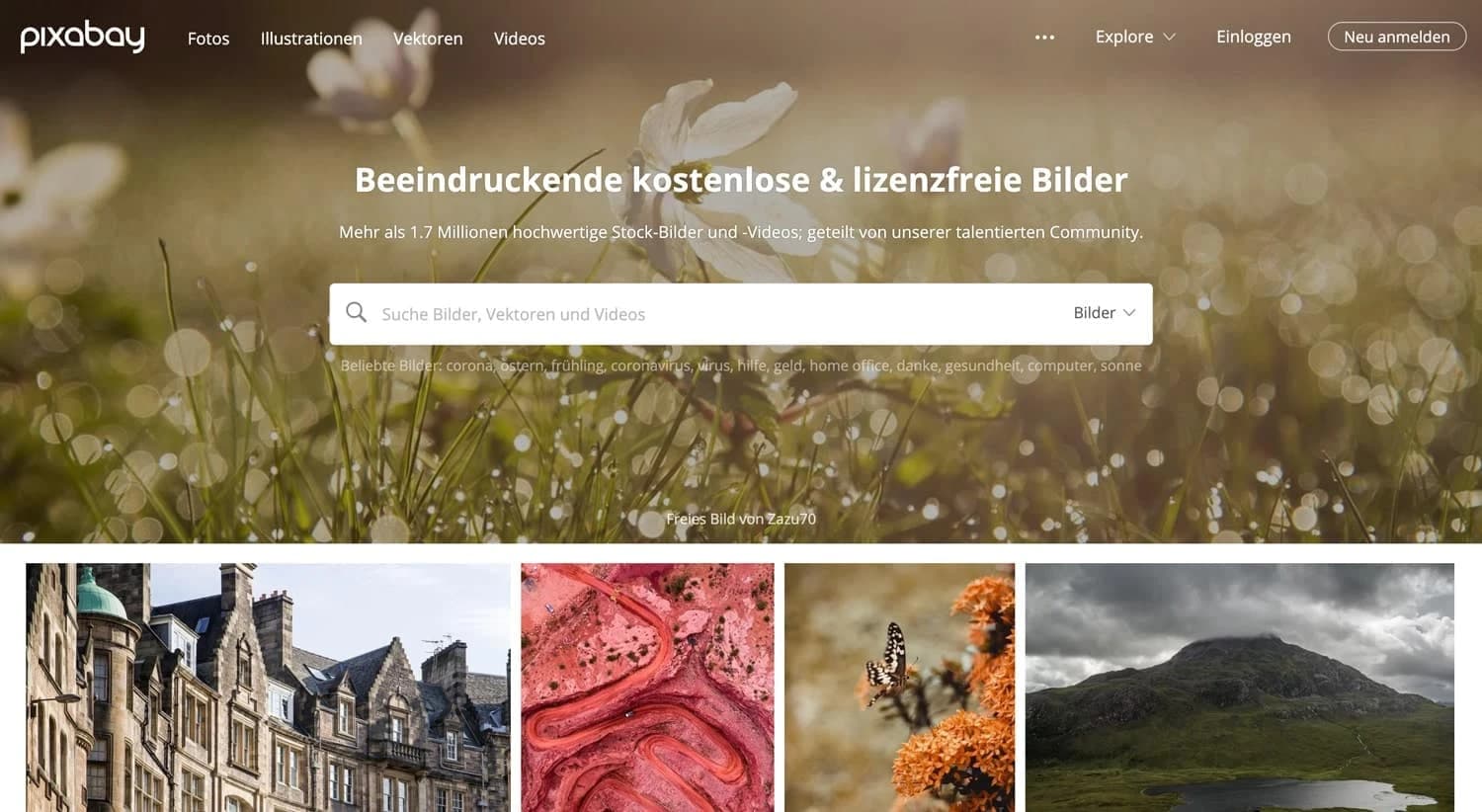 Pixabay ist die größte deutsche und kostenlose Bilddatenbank.