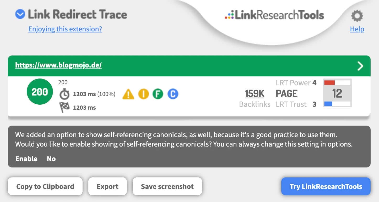 Link Redirect Trace