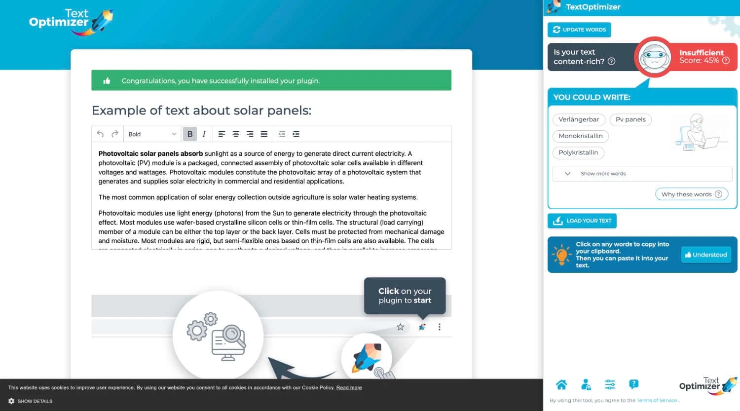 Text Optimizer Extension