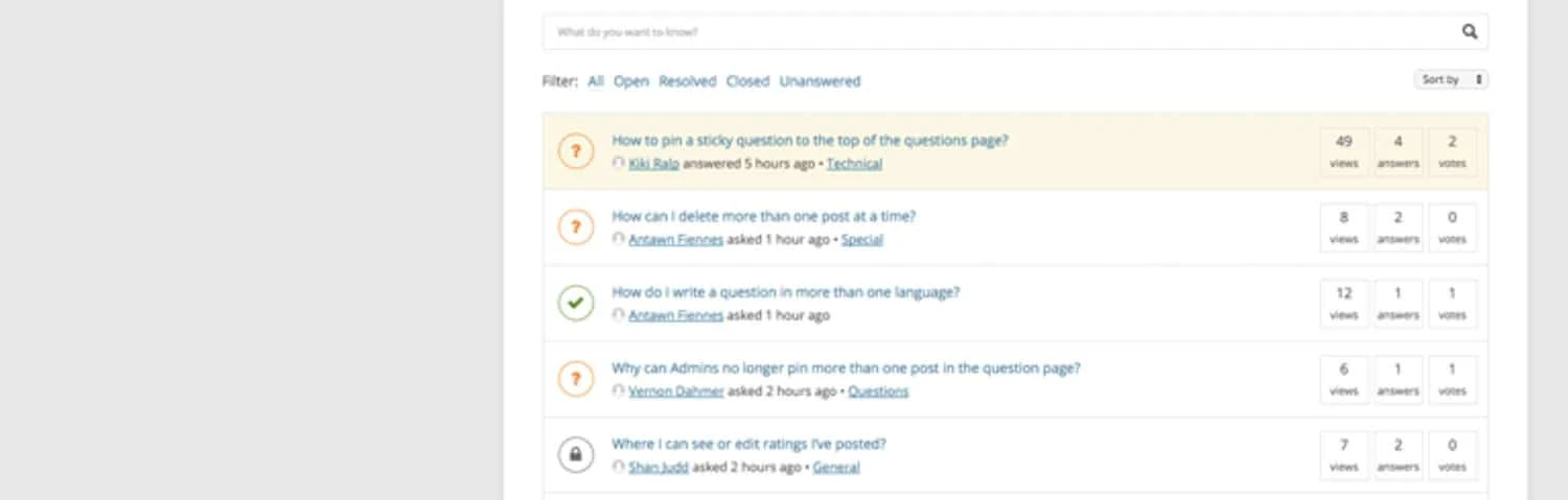 DW Question & Answer Oberfläche