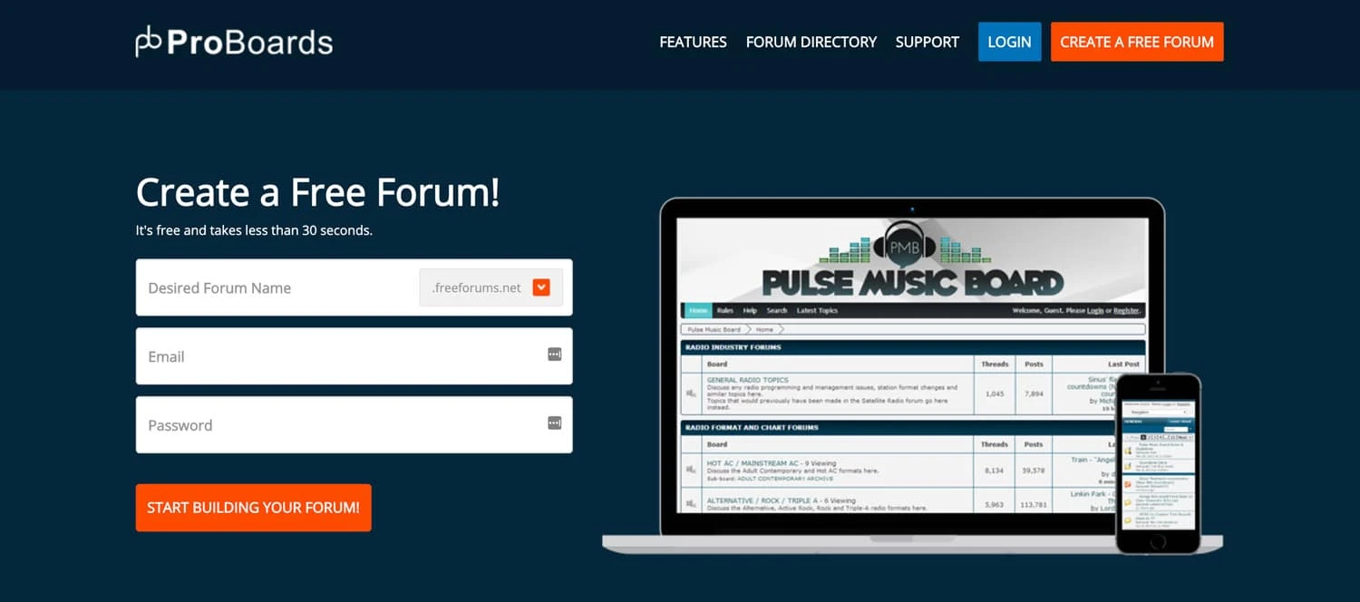 ProBoards Oberfläche