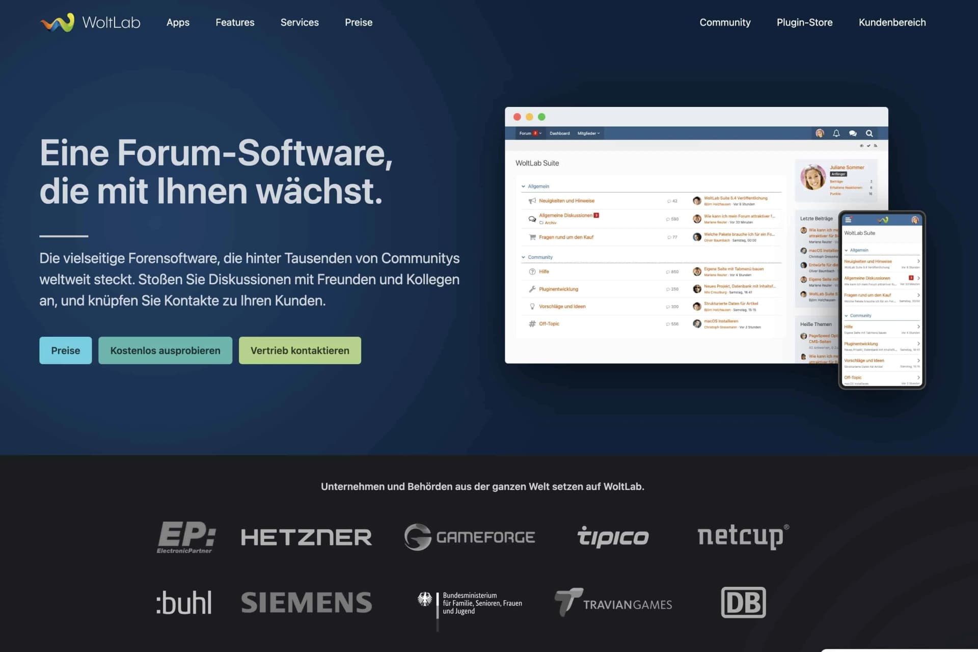 WoltLab Suite Oberfläche