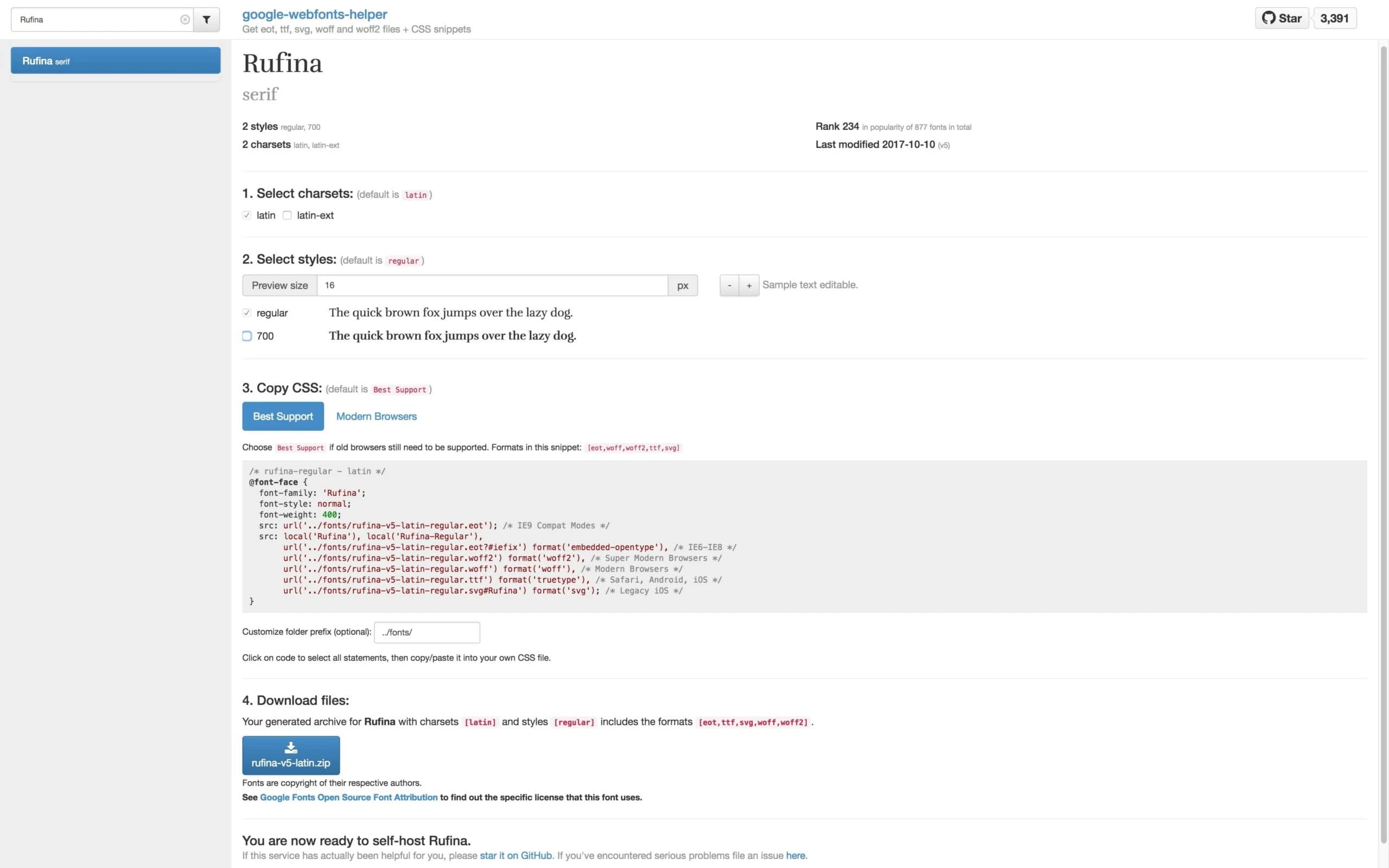 Google Webfonts Helper