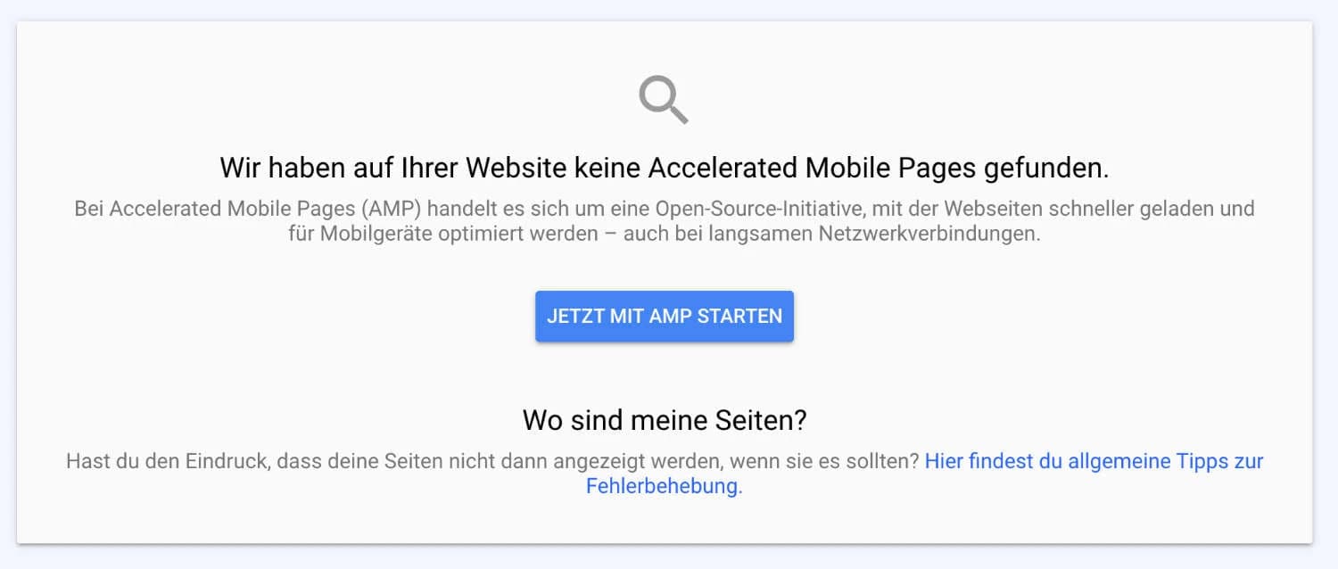 AMP-Bericht in der Google Search Console