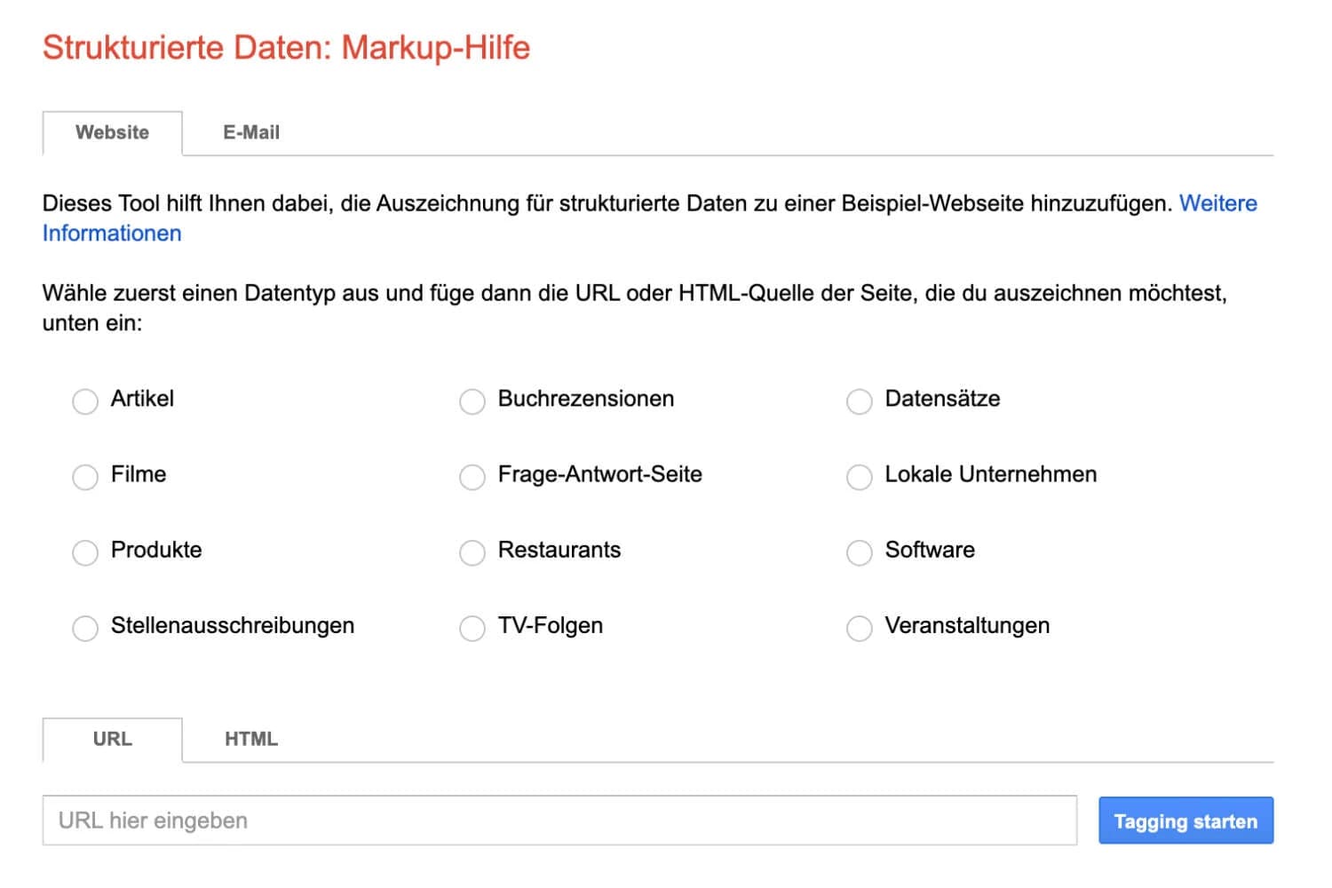 Strukturierte Daten - Markup-Hilfe