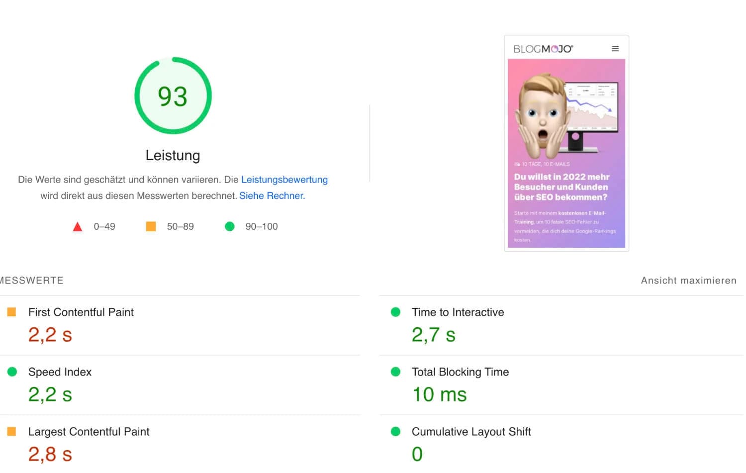Google Pagespeed Insights