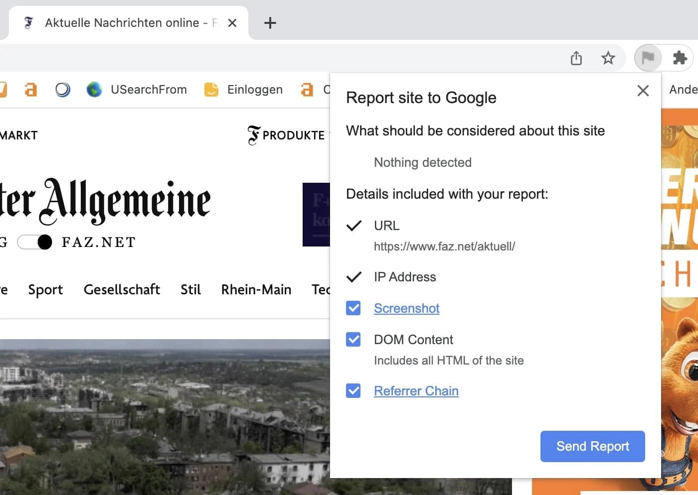 Suspicious Site Reporter