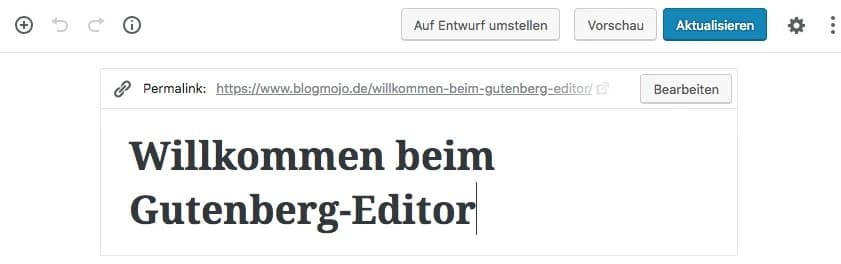 Permalink in Gutenberg anzeigen und ändern