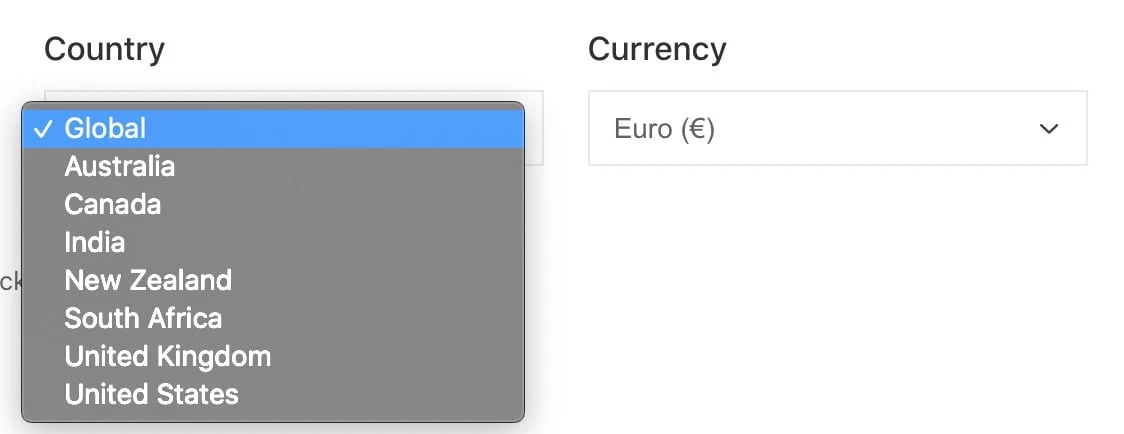 Diese Länder unterstützt Keywords Everywhere