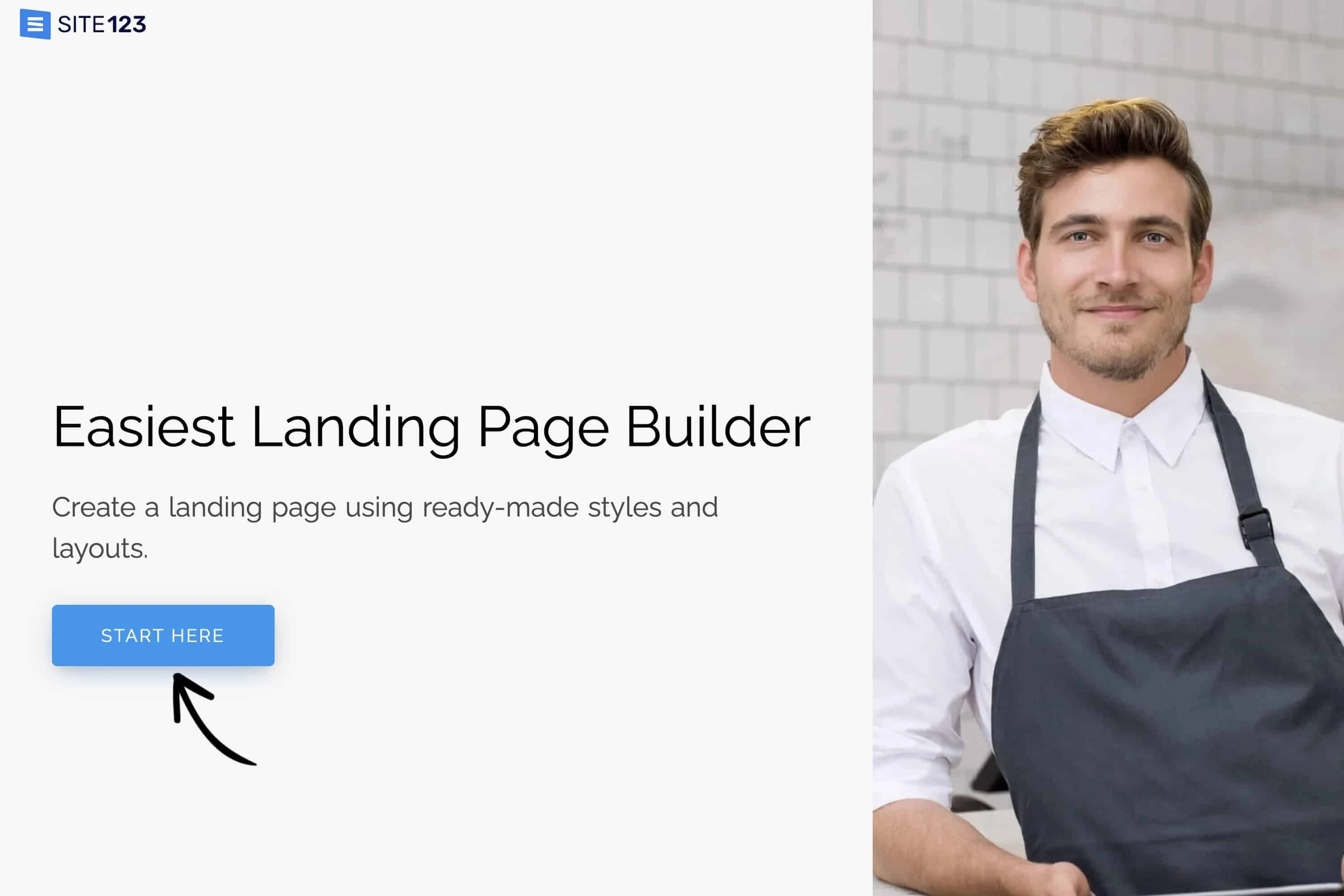 Startseite des Website-Baukastens SITE123