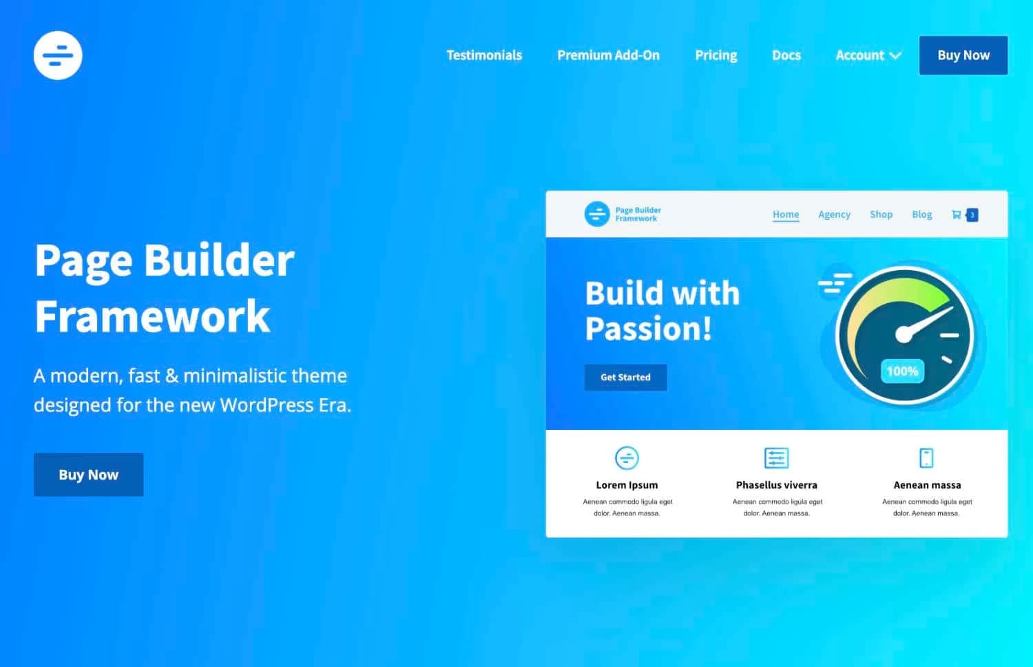 Page Builder Framework ist extrem leichtgewichtig.