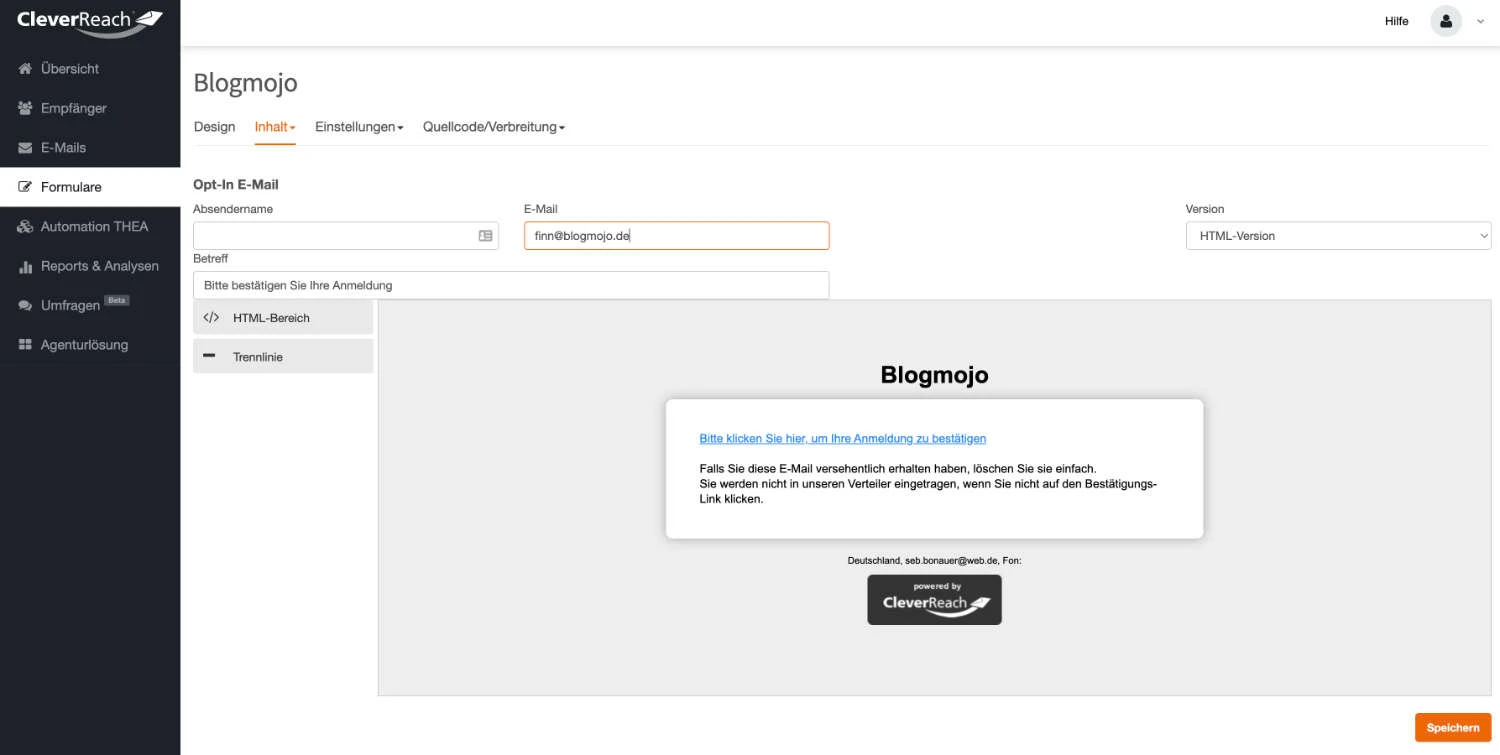 Double-Opt-in einrichten