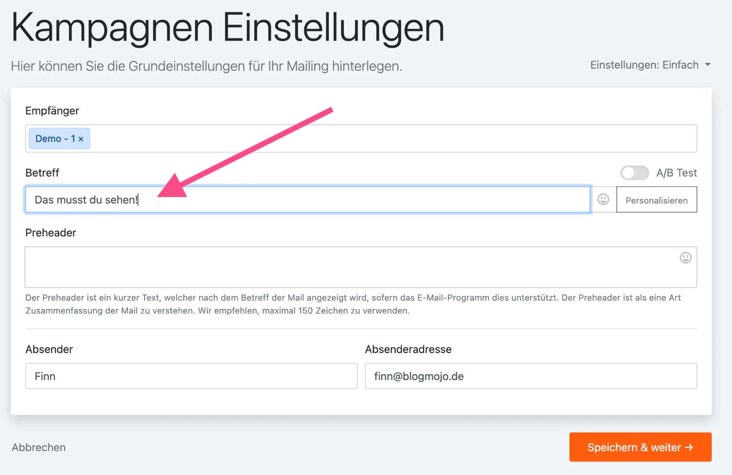 Newsletter Betreffzeile