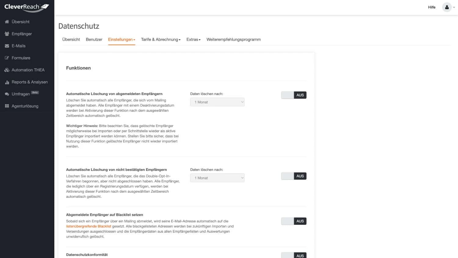 Newsletter Datenschutz