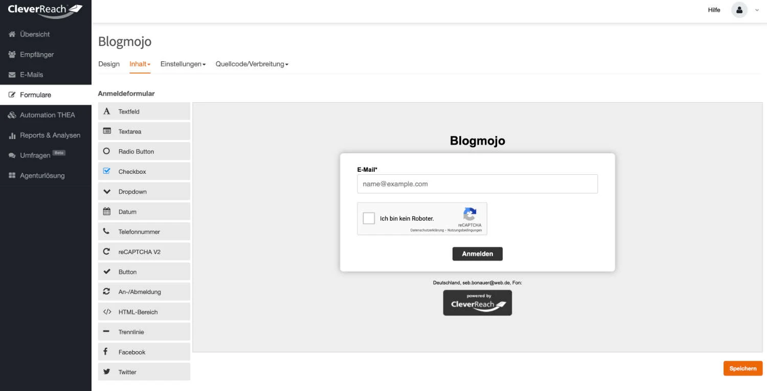 Opt-inFormular erstellen