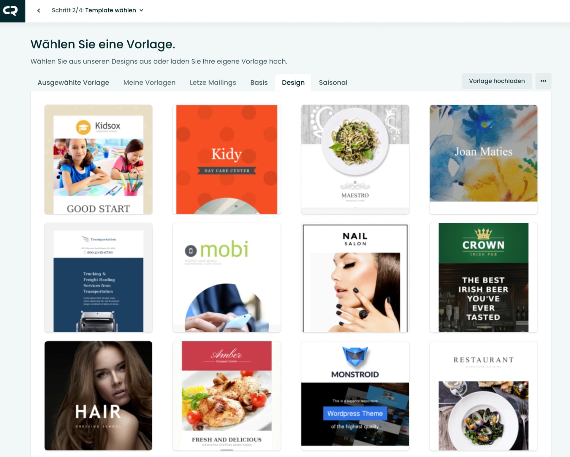 Templates bei CleverReach im Newsletter-Editor