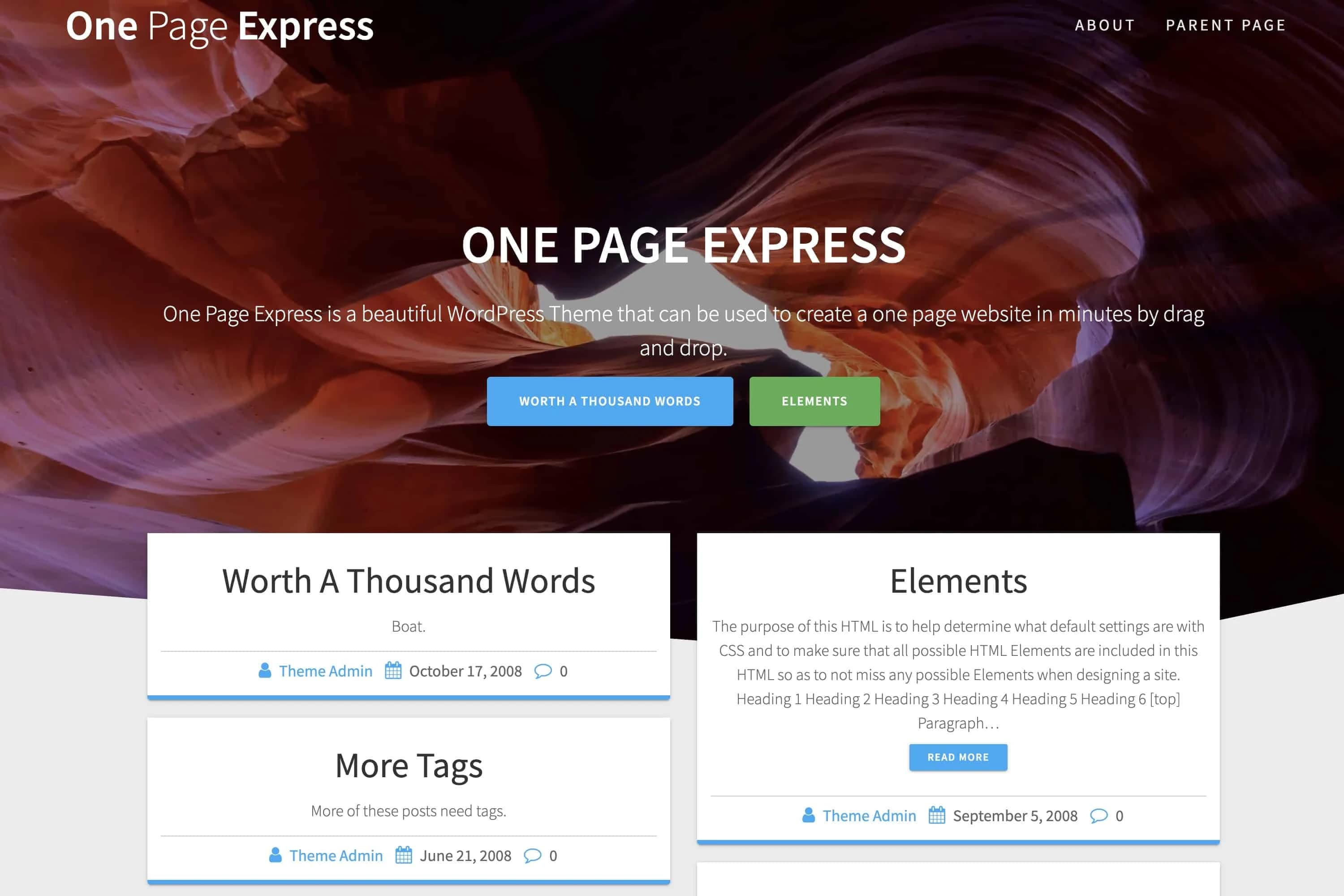 One Page Express Theme