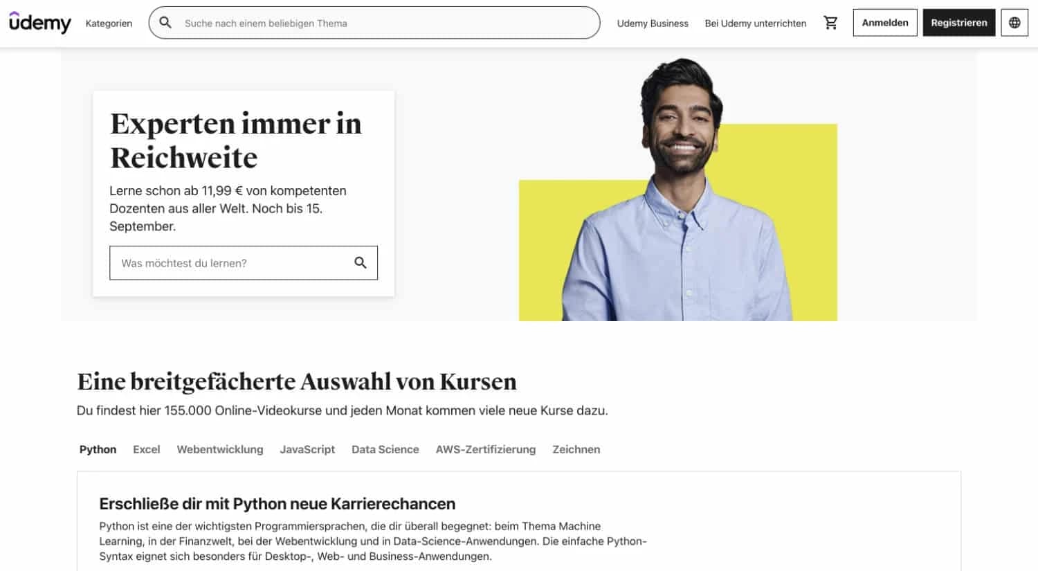 Mit udemy erstellst du innerhalb kürzester Zeit hochwertige Online-Kurse.