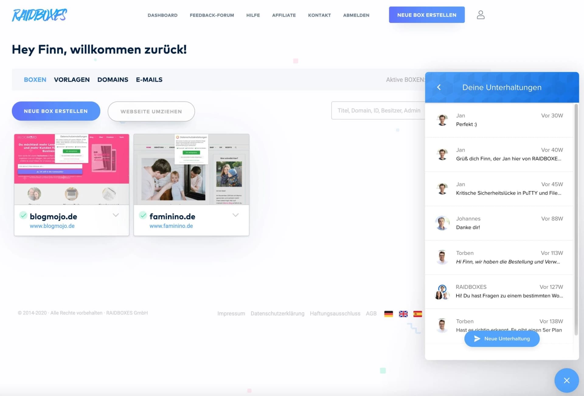 Chat-Support über Intercom