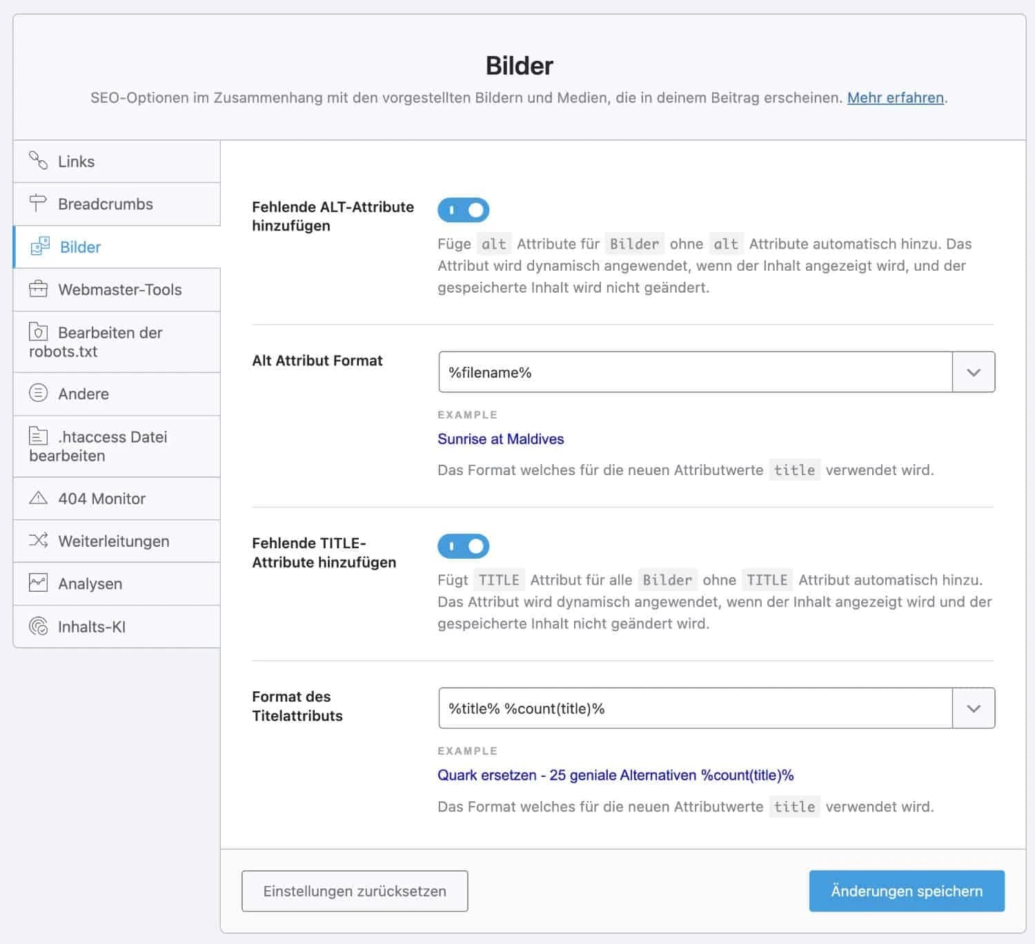 Rank Math Bilder SEO